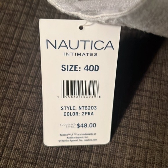 NWT Nautica Everyday Bra  -Soft Cotton Wire-Free Bra with Rainbow Band. size 40D - Picture 6 of 7